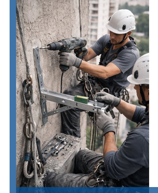 Установка кронштейнов кондиционера и крепежа в Усинске