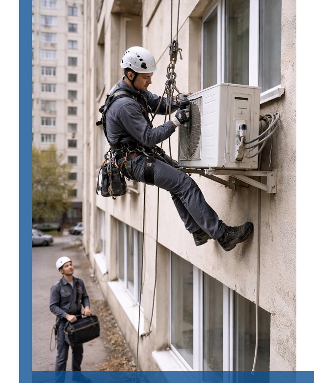 Демонтаж внешнего блока кондиционера в Усинске профессионально