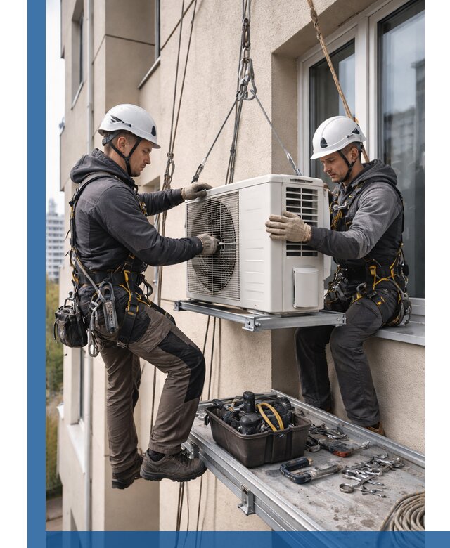 Перенос внешнего блока кондиционера в Усинске с монтажом и крепежом