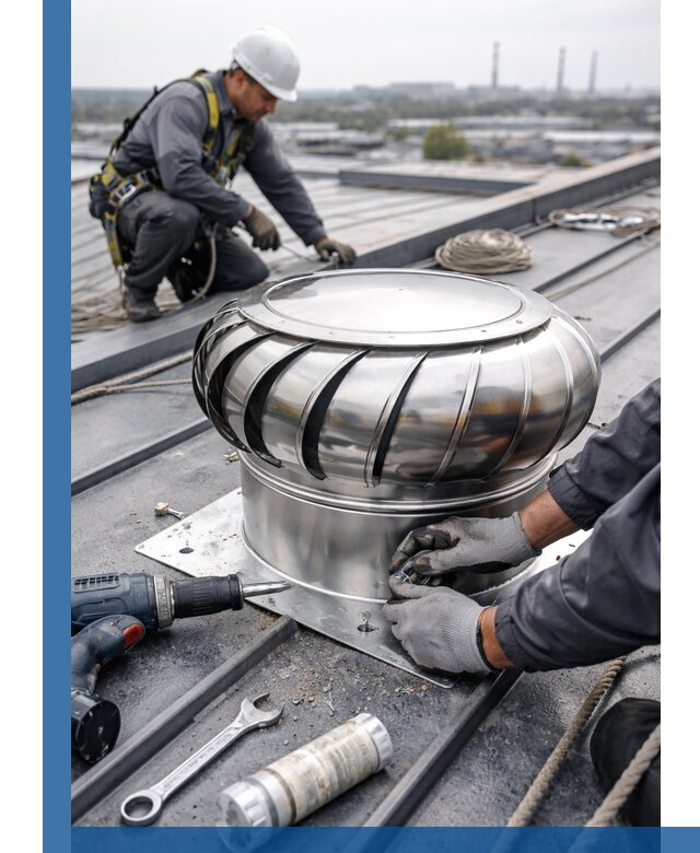 Установка дефлекторов на кровле в Усинске профессионально