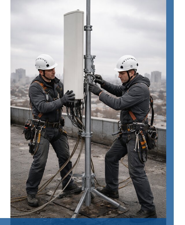 Монтаж антенн связи на крыше в Усинске от 8702 р. | ВЫСОТНИК-Снс