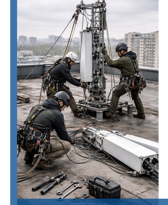 Демонтаж антенн на крыше зданий в Усинске с гарантией