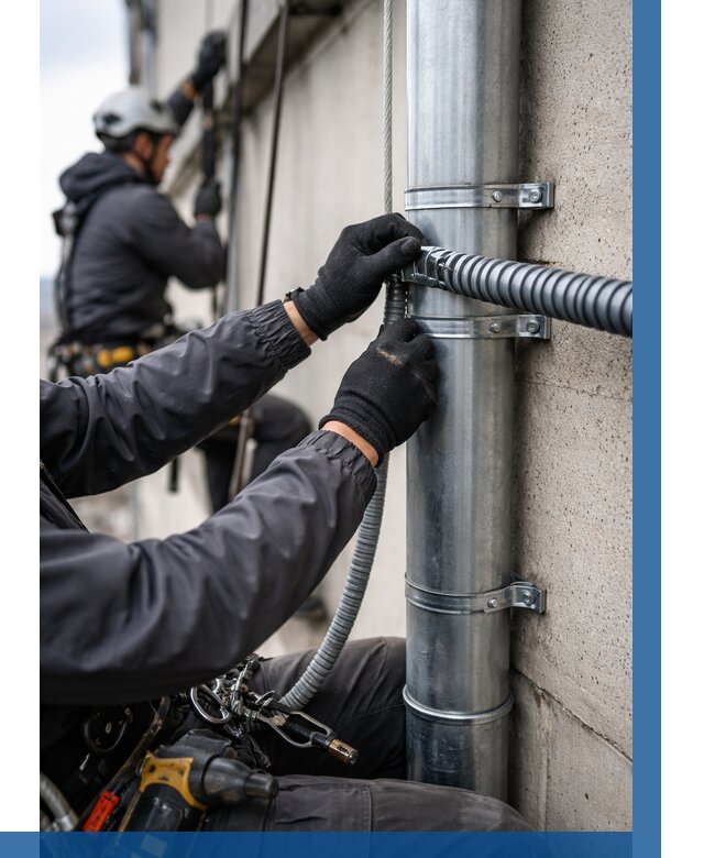 Монтаж гофры для кабеля в Усинске от 307 р. | ВЫСОТНИК-Снс