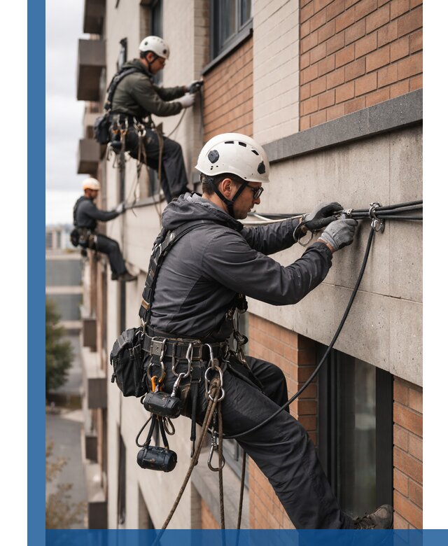 Крепление кабеля на фасаде монтаж и крепеж в Усинске