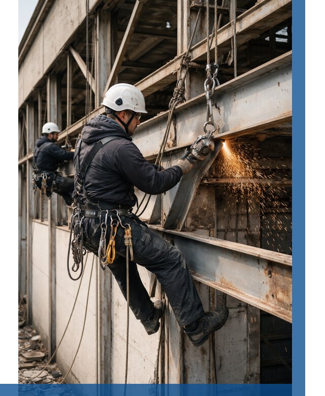 Демонтаж металлоконструкций на высоте в Усинске от 6655р. |ВЫСОТНИК-Снс