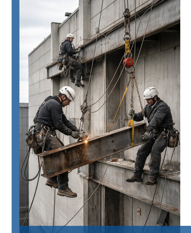 Демонтаж металлоконструкций на высоте в Усинске под ключ