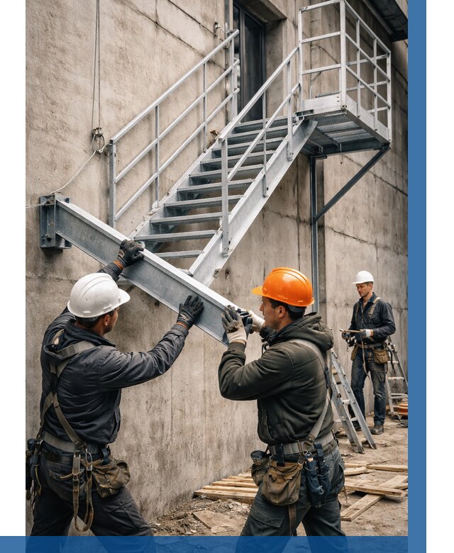 Монтаж металлических лестниц в Усинске от 15357 р. | ВЫСОТНИК-Снс