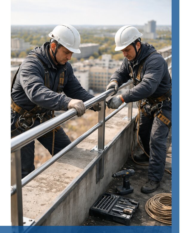 Монтаж перил на высоте в Усинске от 2560 р. | ВЫСОТНИК-Снс