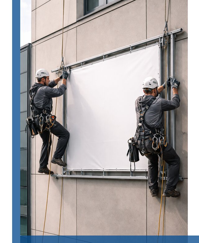 Монтаж наружной рекламной вывески в Усинске под ключ