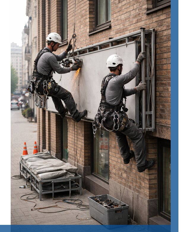 Демонтаж рекламной вывески в Усинске от 6655 р. | ВЫСОТНИК-Снс