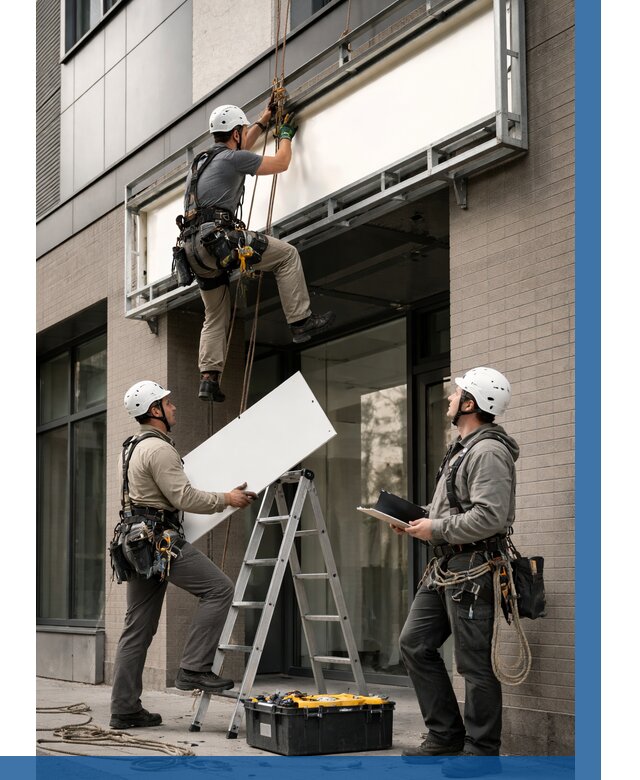 Монтаж светового короба в Усинске от 6655 р. | ВЫСОТНИК-Снс