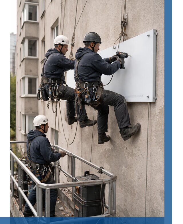 Монтаж табличек и указателей в Усинске от 3583 р. | ВЫСОТНИК-Снс