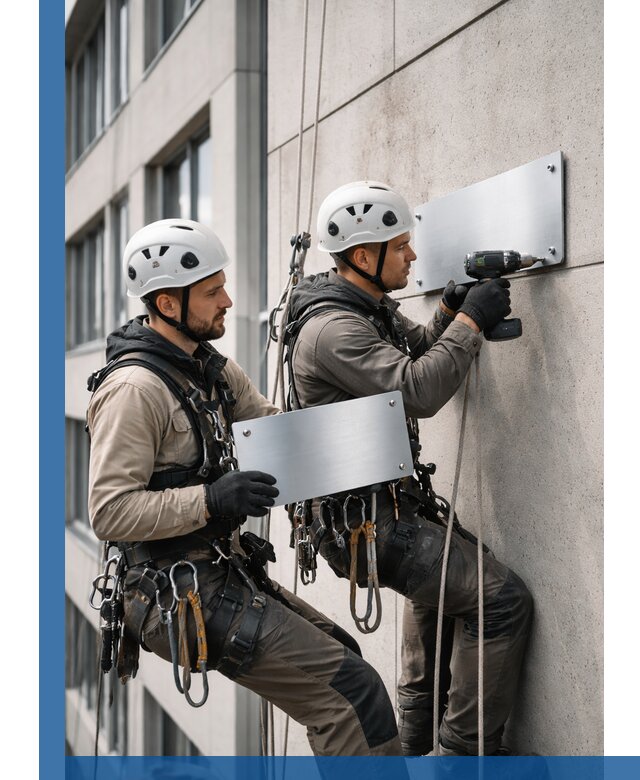 Монтаж табличек и указателей в Усинске для зданий и сооружений