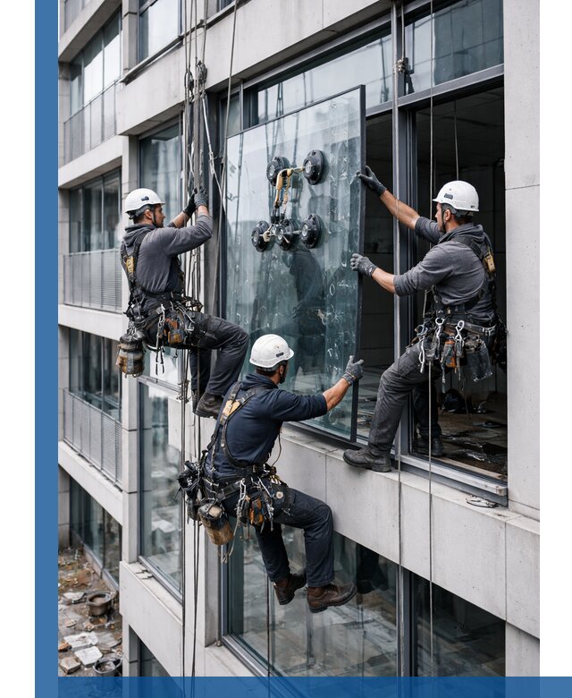 Фасадное остекление и монтаж витражей зданий в Усинске под ключ