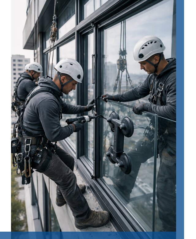 Витражное остекление зданий в Усинске от 3583 р. | ВЫСОТНИК-Снс