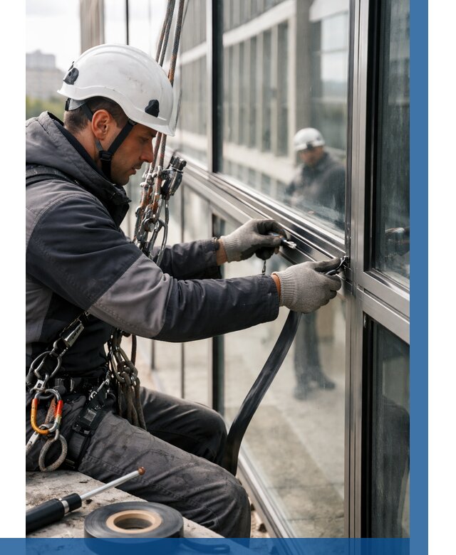 Ремонт витражных конструкций в Усинске от 3583 р. | ВЫСОТНИК-Снс