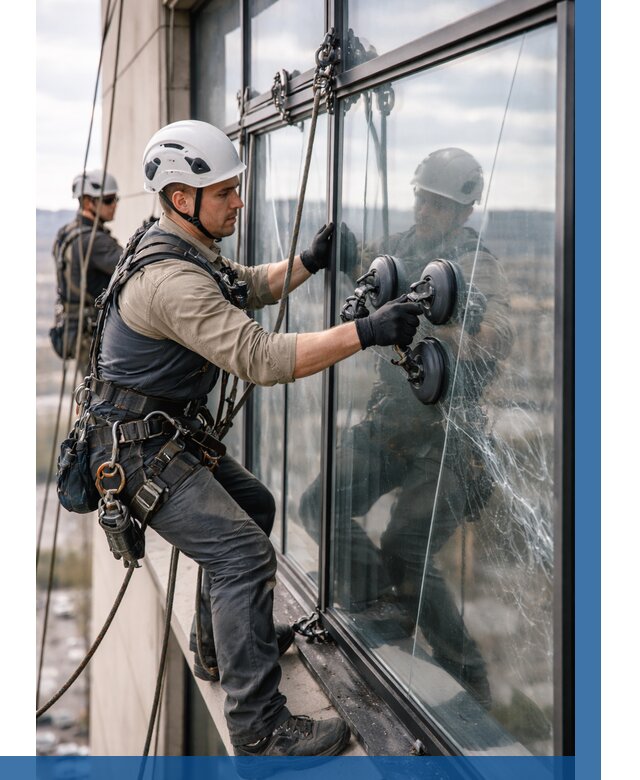 Замена стекла в витраже в Усинске под ключ от 8702 р. | ВЫСОТНИК-Снс