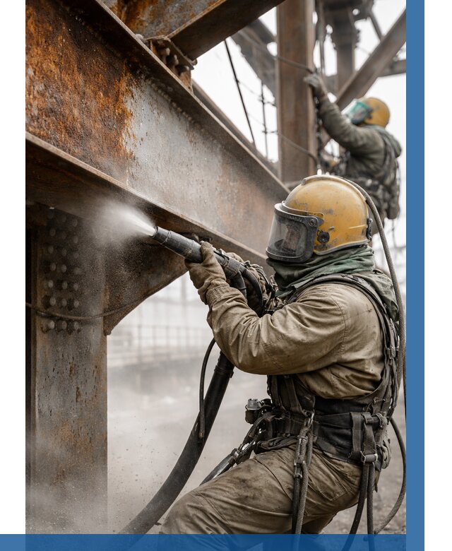 Пескоструйная очистка металлоконструкций в Усинске по 614 р.  ВЫСОТНИК-Снс