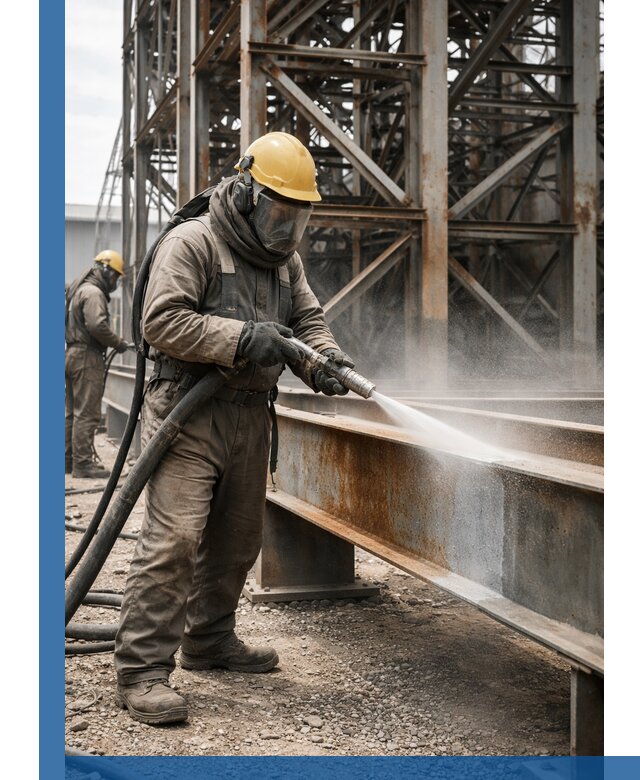 Пескоструйная очистка металлоконструкций в Усинске промышленная