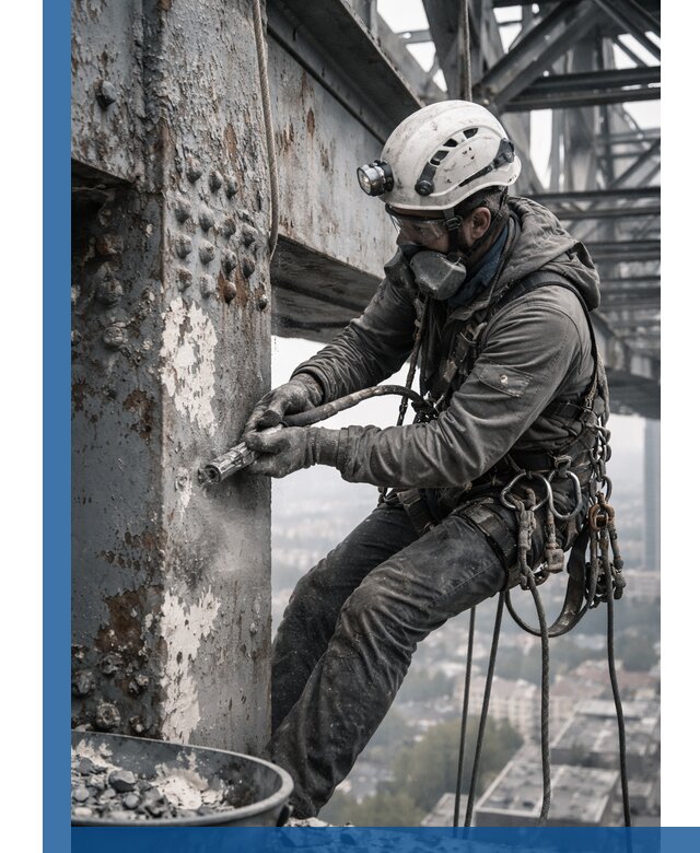 Удаление старой краски с металлических конструкций в Усинске