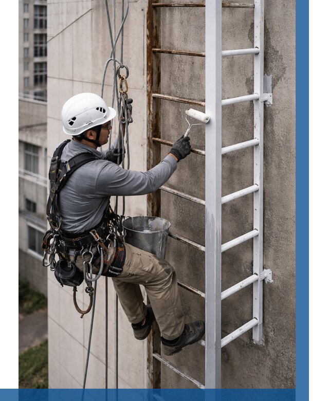 Покраска пожарных лестниц в Усинске от 4607 р. | ВЫСОТНИК-Снс