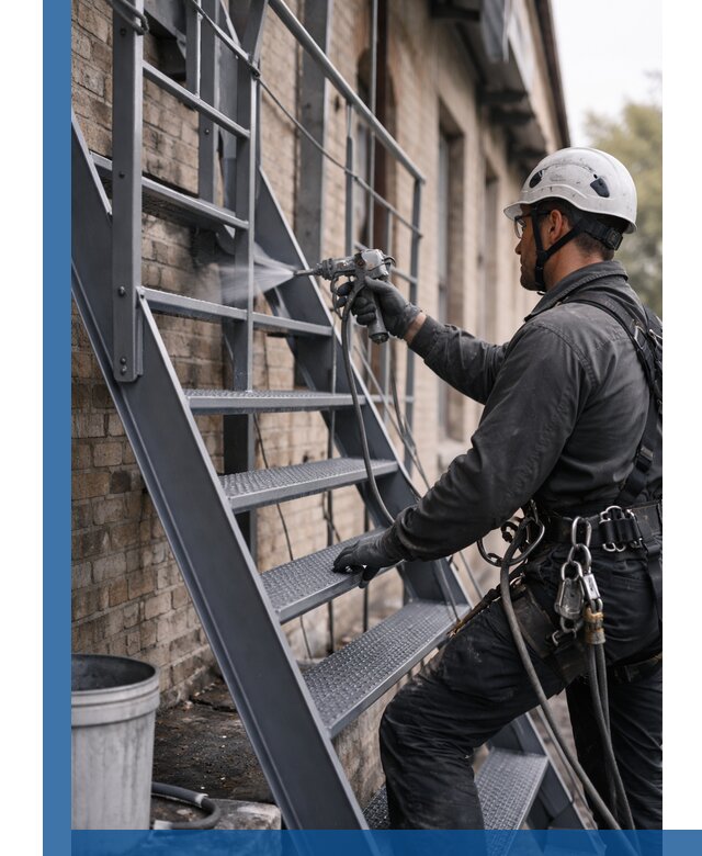 Покраска и антикоррозионная защита пожарных лестниц в Усинске