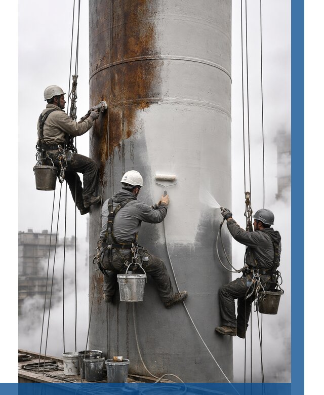 Покраска дымовых труб в Усинске от 8702 р. | ВЫСОТНИК-Снс