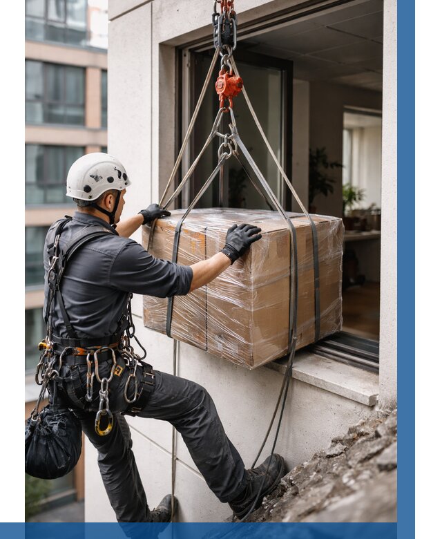 Подъем груза через окно в Усинске от 4607 р. | ВЫСОТНИК-Снс