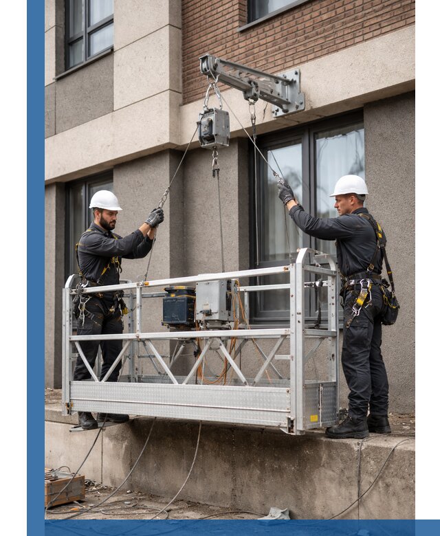 Монтаж и подъем фасадной люльки в Усинске с гарантией безопасности