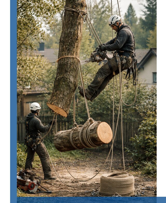 Валка деревьев частями в Усинске, безопасно и аккуратно