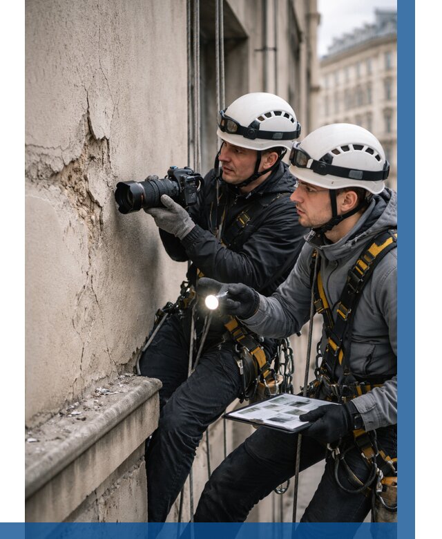 Фотофиксация дефектов фасада в Усинске от 4607 р. | ВЫСОТНИК-Снс