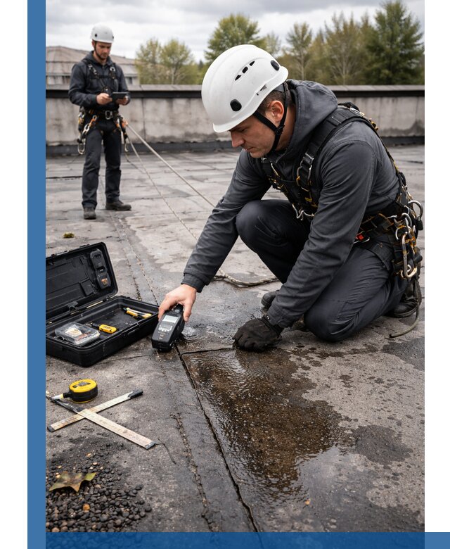 Обследование кровли на протечки и выявление дефектов в Усинске