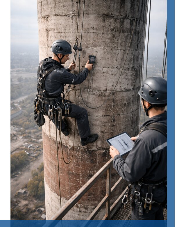 Обследование дымовой трубы в Усинске от 8190 р. | ВЫСОТНИК-Снс