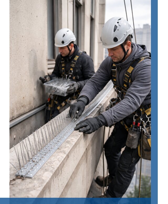 Установка шипов от птиц в Усинске от 870 р. | ВЫСОТНИК-Снс